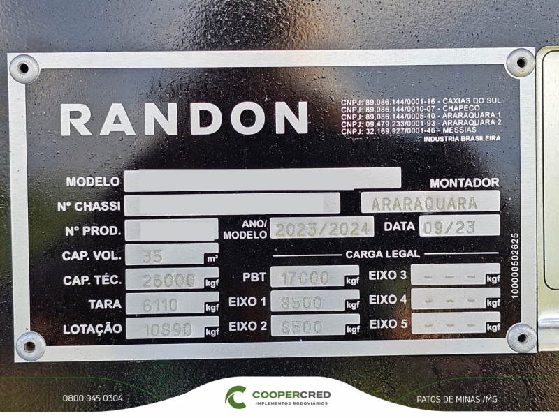 Rodocaçamba New R 23/24 com Pneus Seminovos