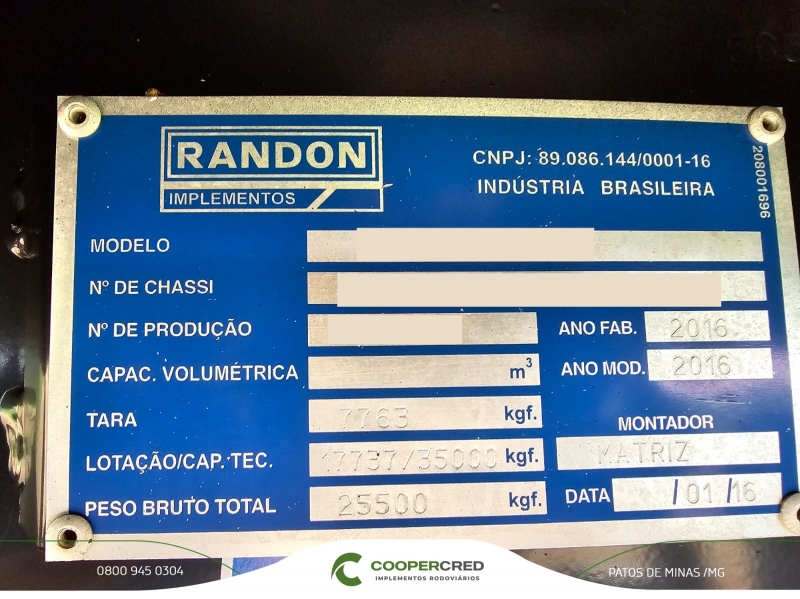 Graneleira Randon 2016 12,4m Assoalho de Chapa