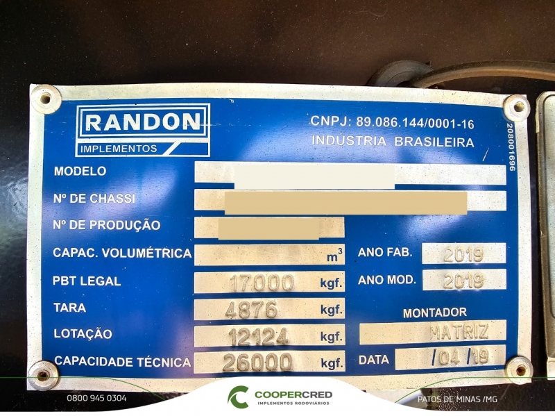 Bitrem Graneleiro Randon 2019 7,10m