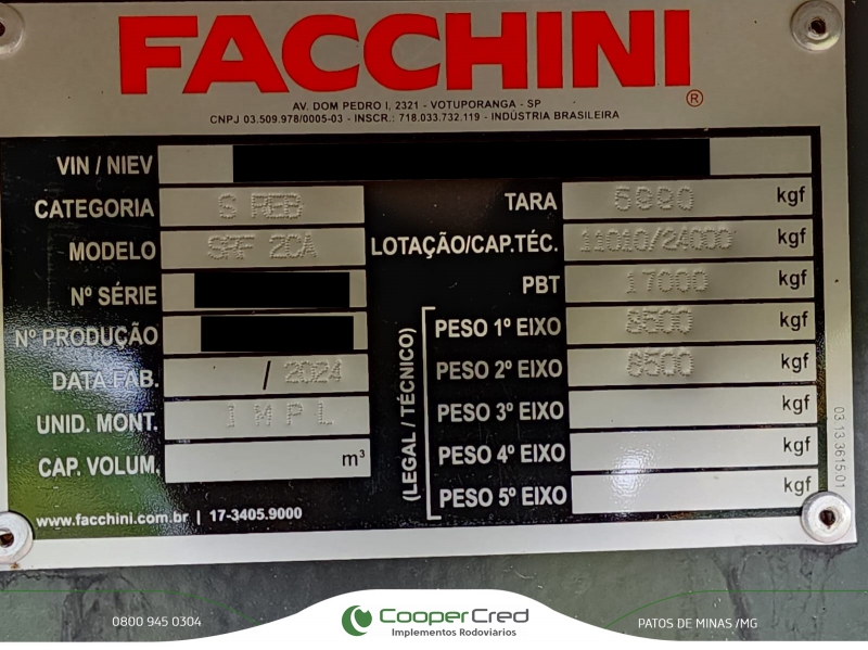 Rodotrem Graneleiro Facchini 0km Dolly 5º Roda PROMOÇÃO