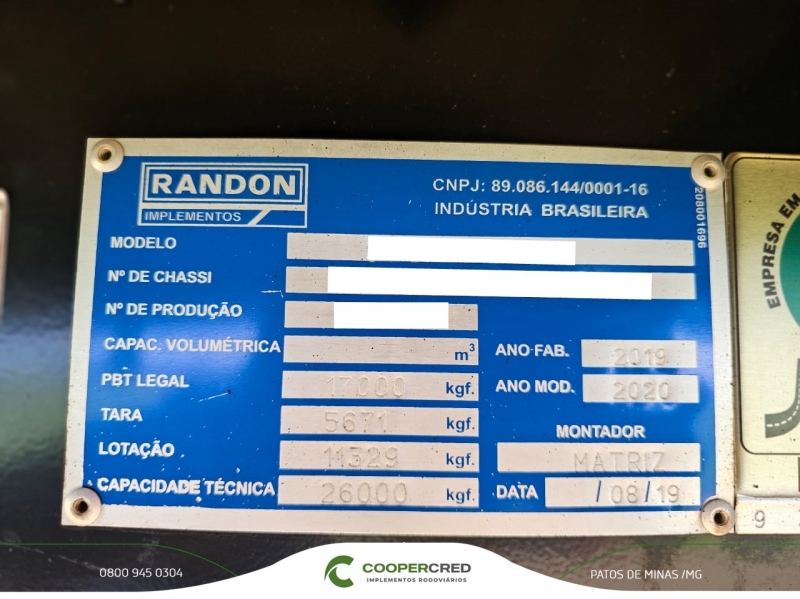 Bitrem Graneleiro Randon 2019/2020 7,10 m 4 eixos (2+2)