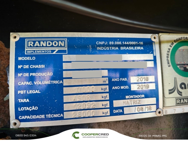 Bitrem Graneleiro Randon 2018/2019 7,10m