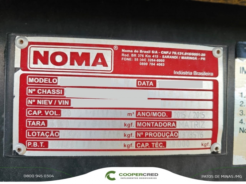 Bicaçamba Noma 15/15 20m³ na lata + Fominha